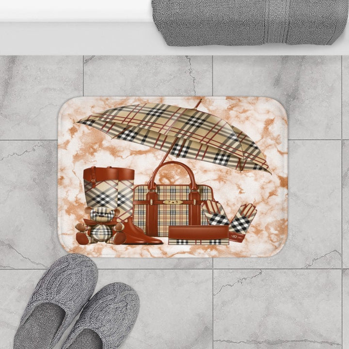 Fashionista Shower Curtain & Bath Mat-Brown - Beguiling Phenix Boutique