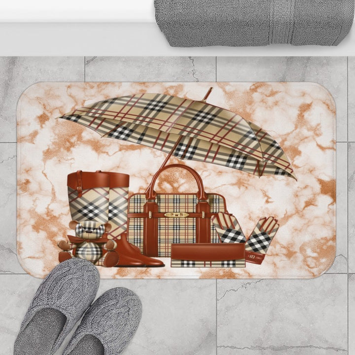 Fashionista Shower Curtain & Bath Mat-Brown - Beguiling Phenix Boutique
