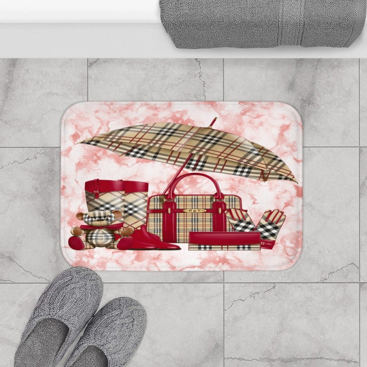 Fashionista Shower Curtain & Bath Mat-Red - Beguiling Phenix Boutique