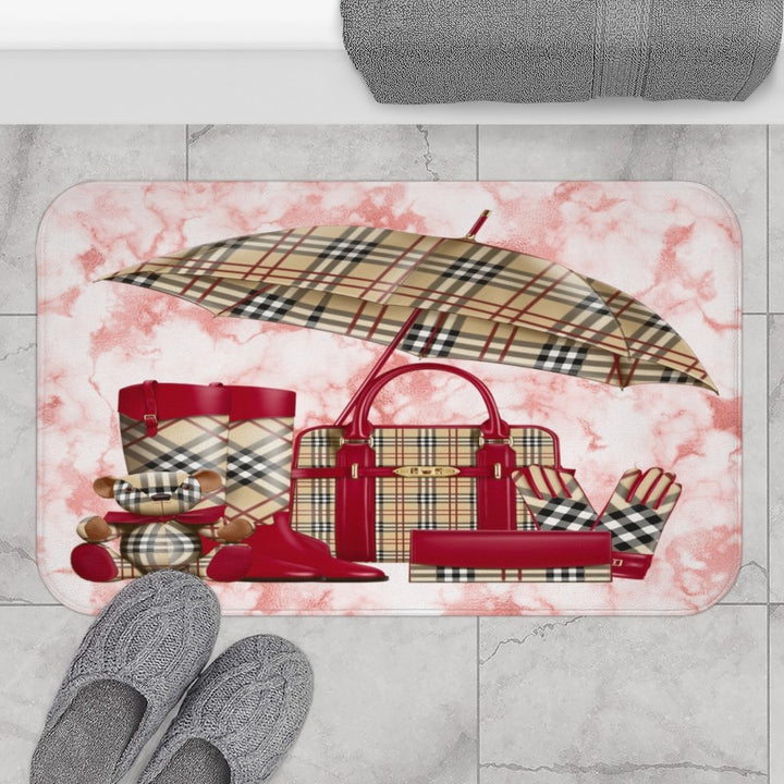 Fashionista Shower Curtain & Bath Mat-Red - Beguiling Phenix Boutique