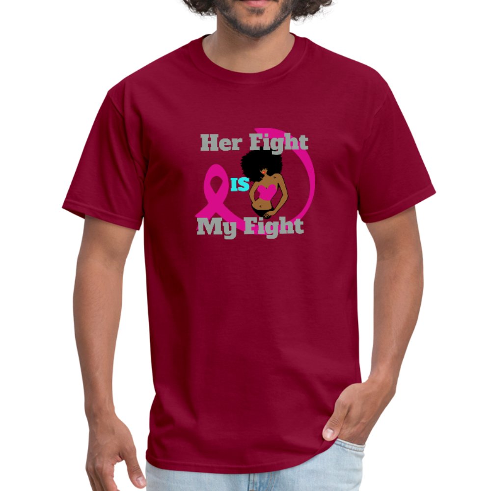Her Fight Is My Fight Breast Cancer Awareness Men's Shirt - Beguiling Phenix Boutique
