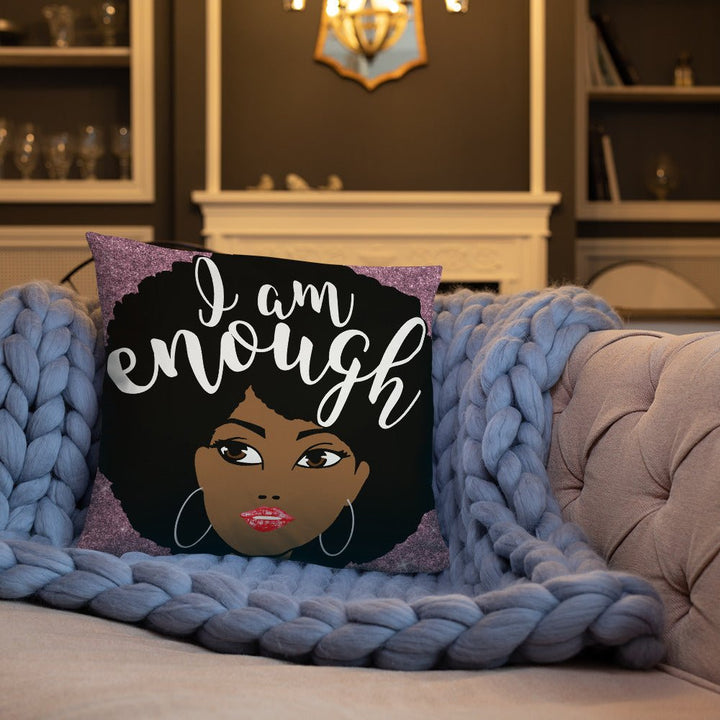I Am Enough Throw Pillow-Pink - Beguiling Phenix Boutique