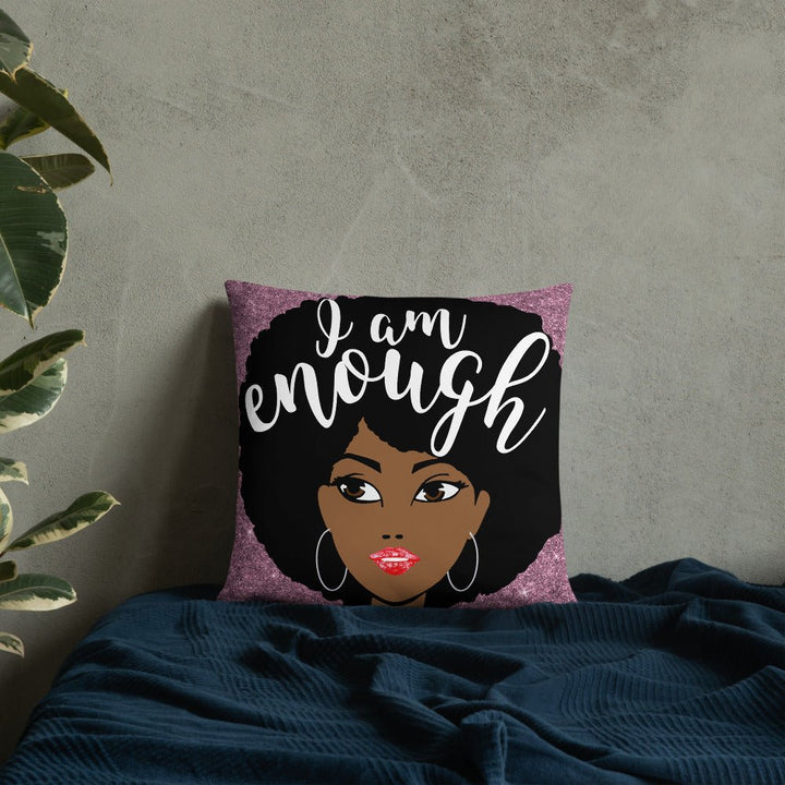 I Am Enough Throw Pillow-Pink - Beguiling Phenix Boutique