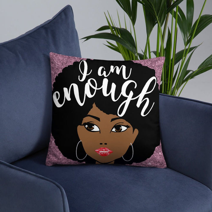 I Am Enough Throw Pillow-Pink - Beguiling Phenix Boutique