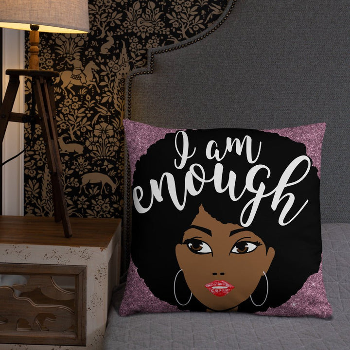 I Am Enough Throw Pillow-Pink - Beguiling Phenix Boutique