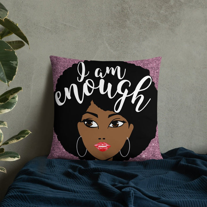 I Am Enough Throw Pillow-Pink - Beguiling Phenix Boutique