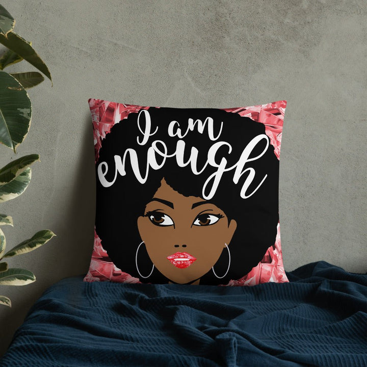 I Am Enough Throw Pillow-Red - Beguiling Phenix Boutique
