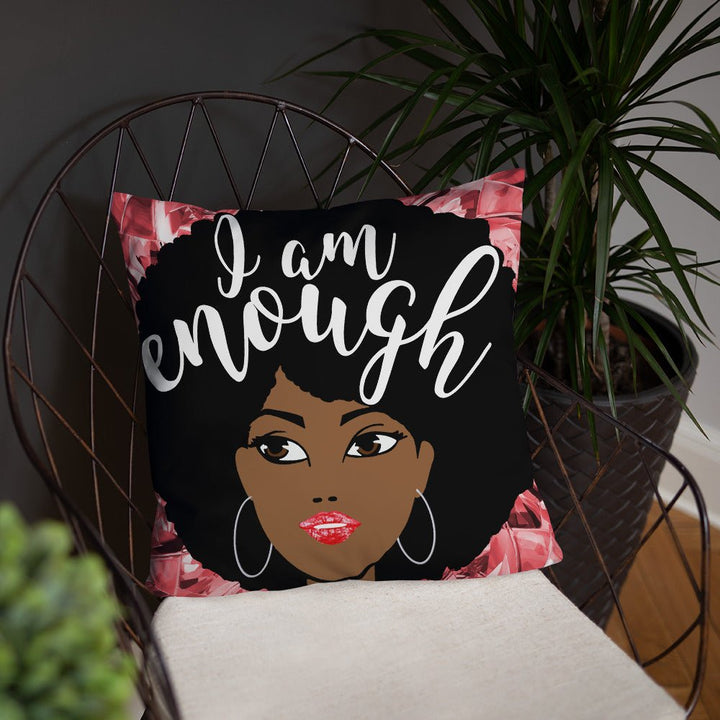 I Am Enough Throw Pillow-Red - Beguiling Phenix Boutique