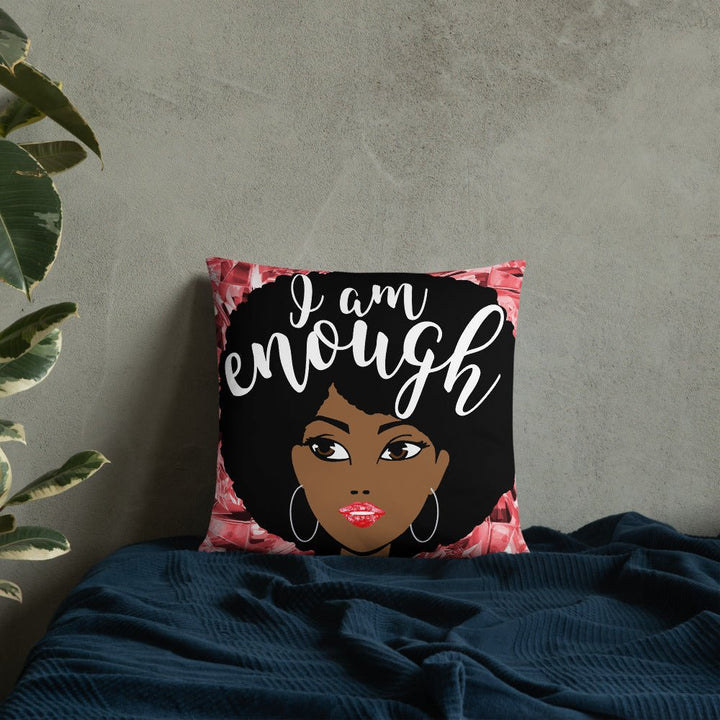 I Am Enough Throw Pillow-Red - Beguiling Phenix Boutique