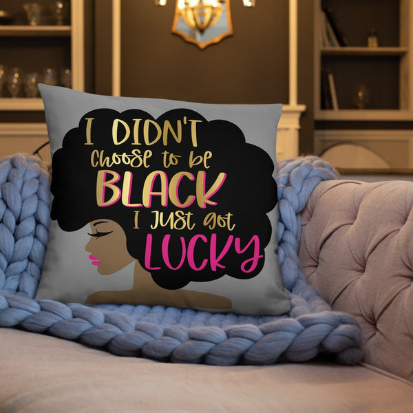 I Didn't Choose To Be Black Throw Pillow-Gray - Beguiling Phenix Boutique