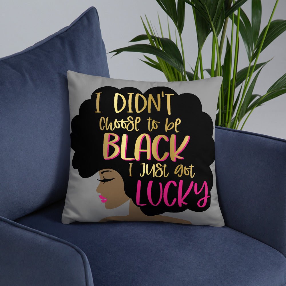 I Didn't Choose To Be Black Throw Pillow-Gray - Beguiling Phenix Boutique
