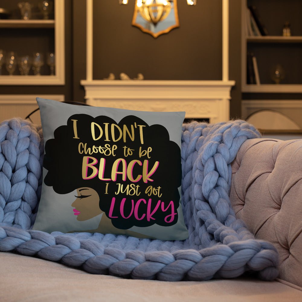 I Didn't Choose To Be Black Throw Pillow-Gray - Beguiling Phenix Boutique