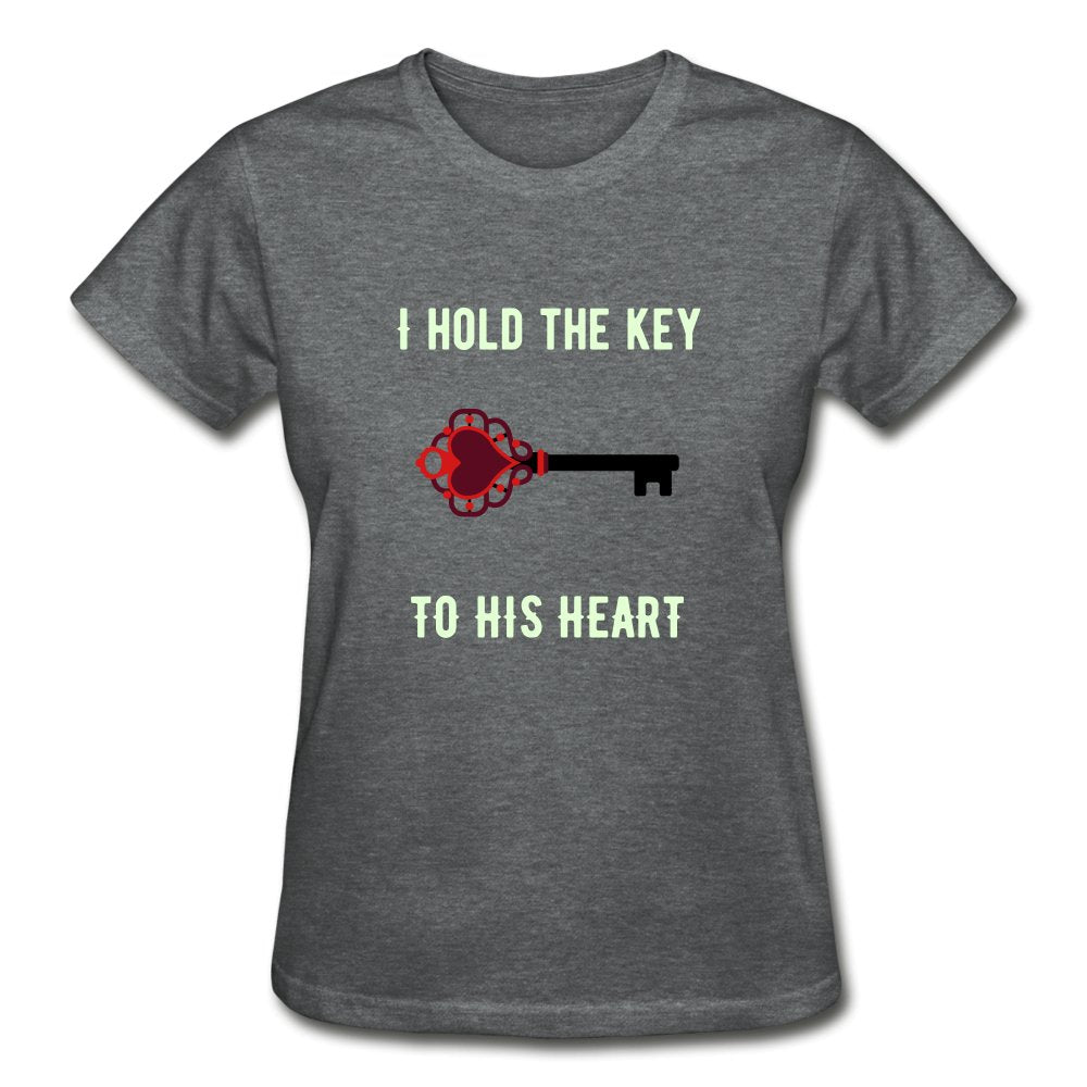 I Hold The Key To His Heart - glow in the dark ladies shirt - Beguiling Phenix Boutique