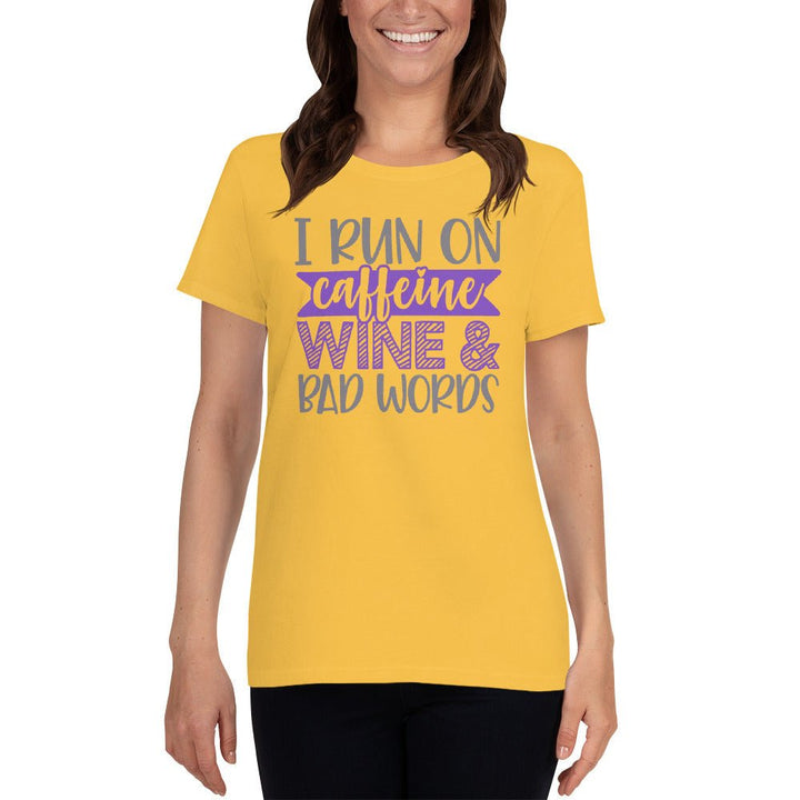 I Run On Caffeine Wine & Bad Words Women's Shirt - Beguiling Phenix Boutique