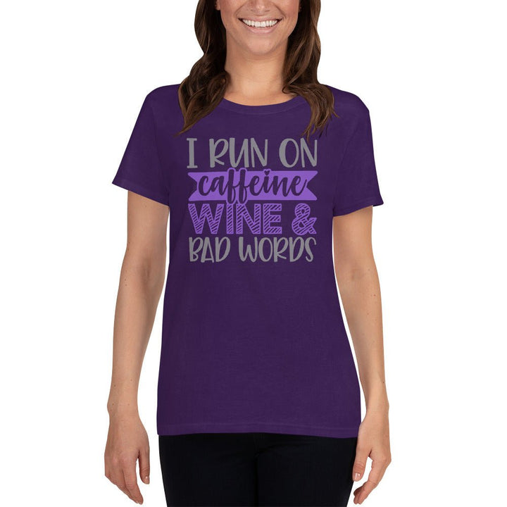 I Run On Caffeine Wine & Bad Words Women's Shirt - Beguiling Phenix Boutique