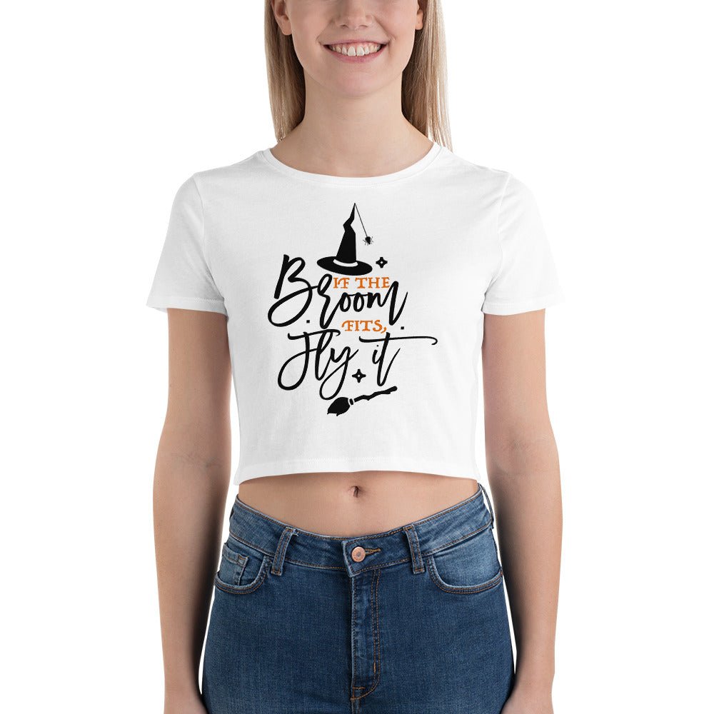 If The Broom Fits Fly It Crop Shirt - Beguiling Phenix Boutique