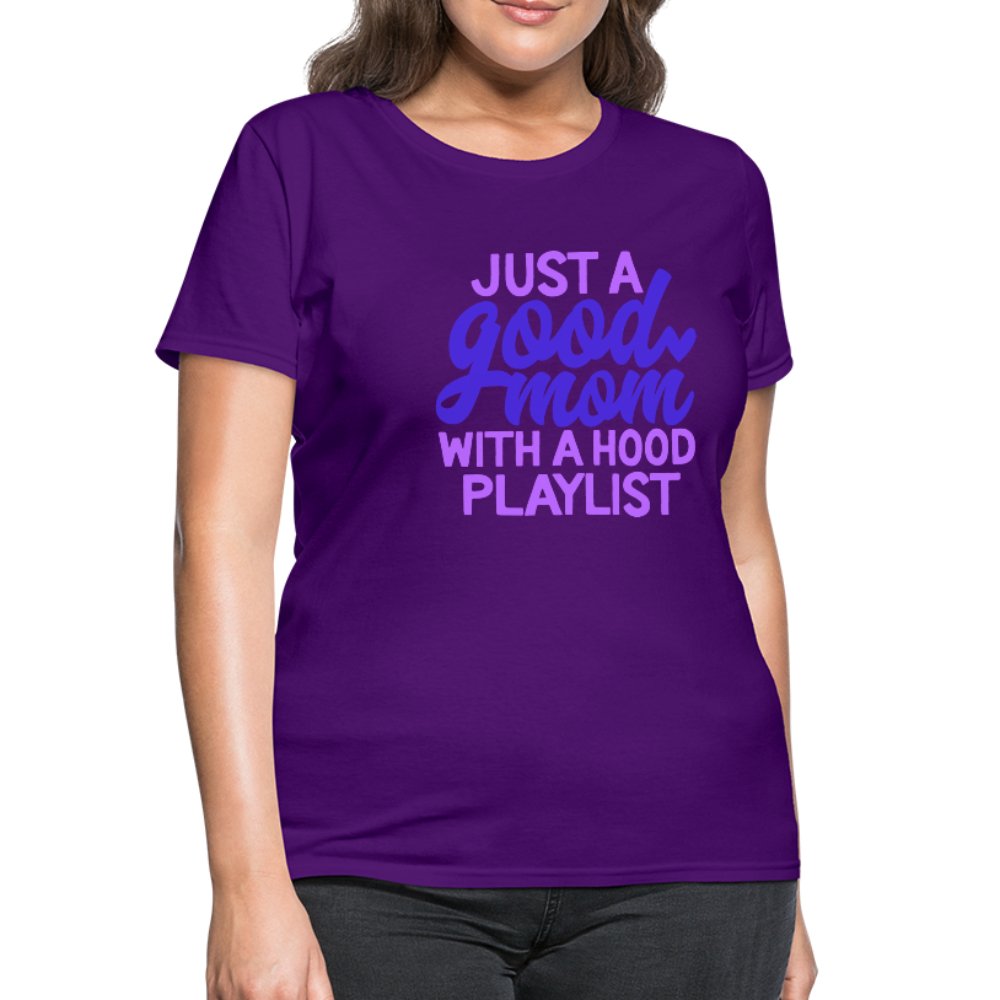 Just A Good Mom With A Hood Playlist Women's Shirt - Beguiling Phenix Boutique