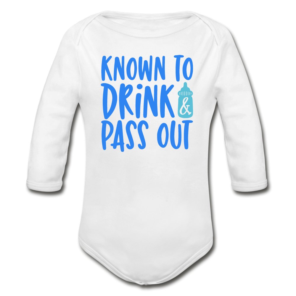 Known To Drink & Pass Out Organic Long Sleeve Baby Bodysuit - Beguiling Phenix Boutique