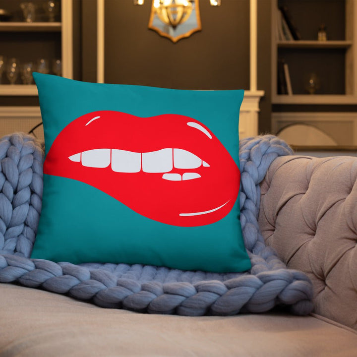 Lips Throw Pillow-Teal - Beguiling Phenix Boutique