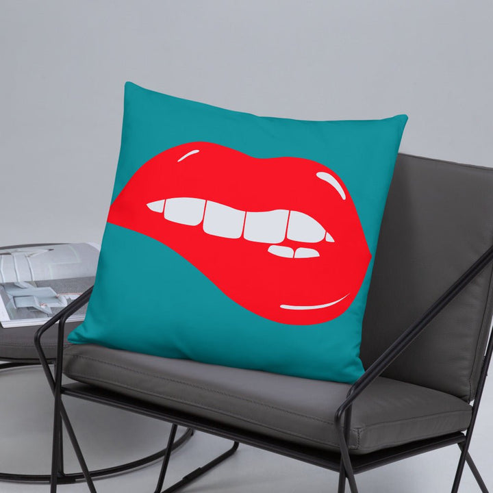 Lips Throw Pillow-Teal - Beguiling Phenix Boutique