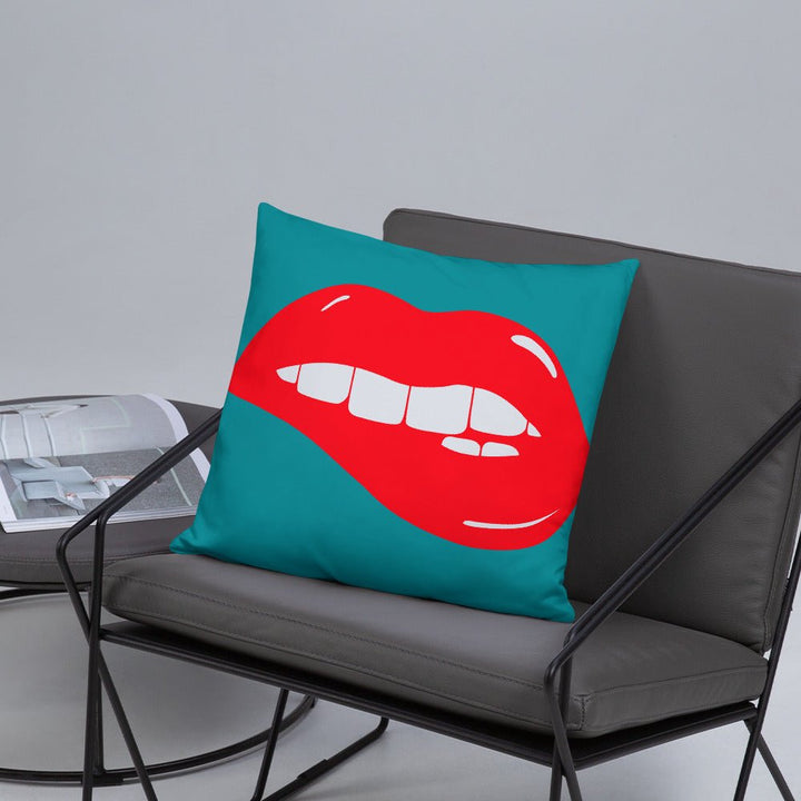 Lips Throw Pillow-Teal - Beguiling Phenix Boutique