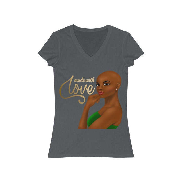 Made With Love Ladies Short Sleeve V-Neck Shirt - Beguiling Phenix Boutique