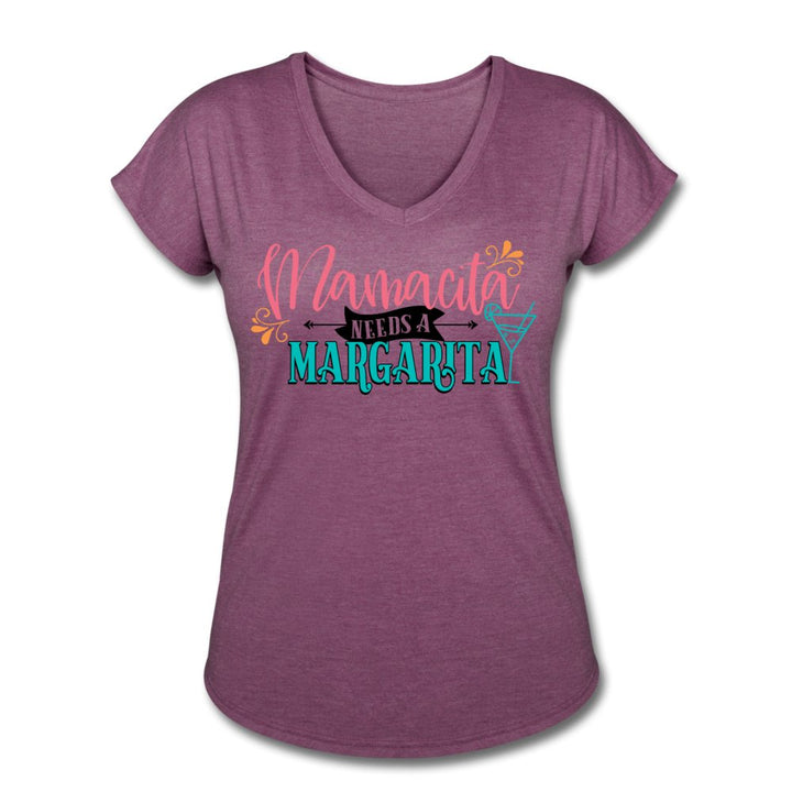Mamacita Needs A Margarita Women's Tri-Blend V-Neck Shirt - Beguiling Phenix Boutique