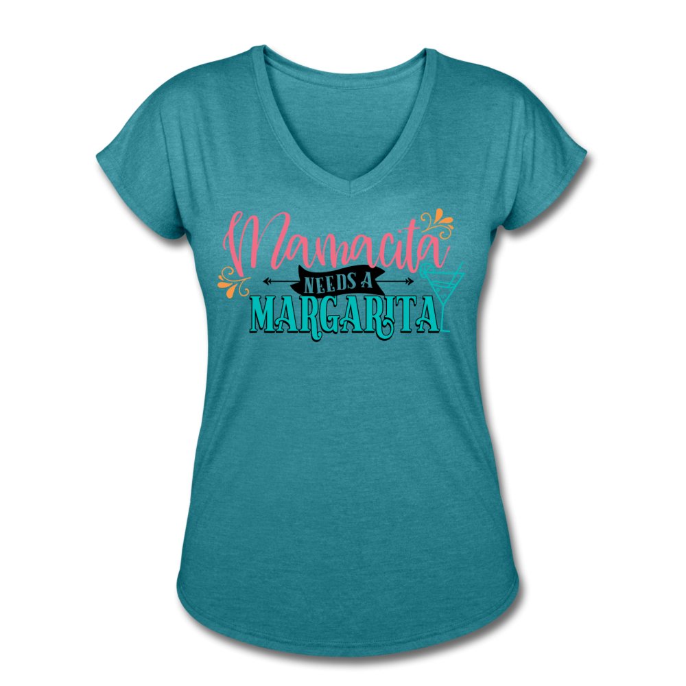 Mamacita Needs A Margarita Women's Tri-Blend V-Neck Shirt - Beguiling Phenix Boutique