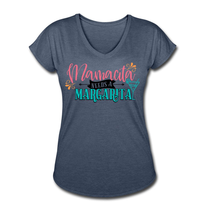 Mamacita Needs A Margarita Women's Tri-Blend V-Neck Shirt - Beguiling Phenix Boutique