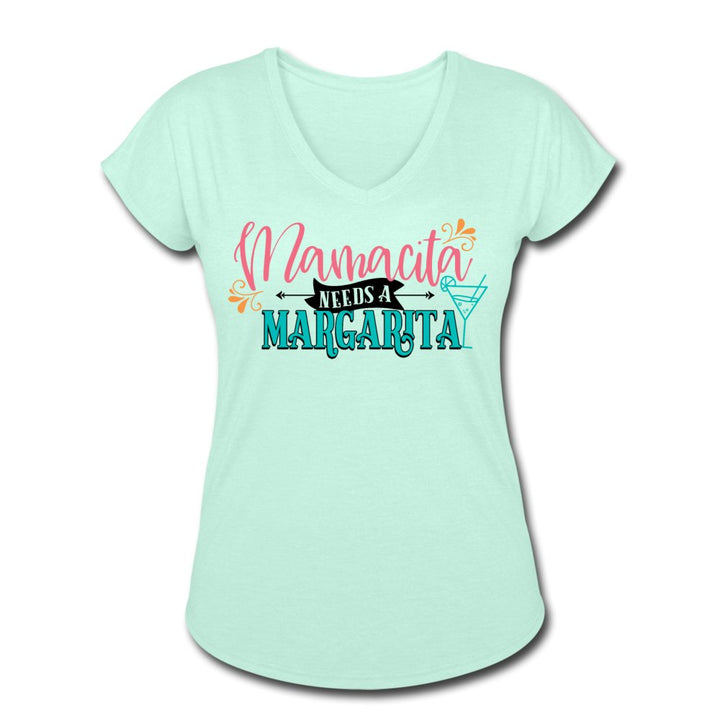 Mamacita Needs A Margarita Women's Tri-Blend V-Neck Shirt - Beguiling Phenix Boutique