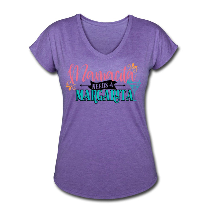 Mamacita Needs A Margarita Women's Tri-Blend V-Neck Shirt - Beguiling Phenix Boutique