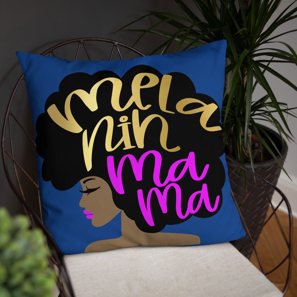 Melanin MaMa Throw Pillow-Royal Blue - Beguiling Phenix Boutique