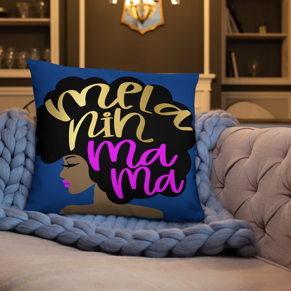 Melanin MaMa Throw Pillow-Royal Blue - Beguiling Phenix Boutique