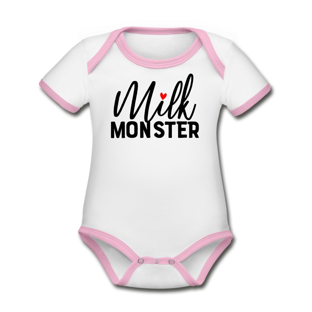 Milk Monster Organic Contrast Short Sleeve Baby Bodysuit - Beguiling Phenix Boutique
