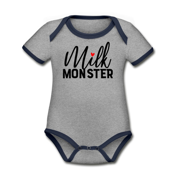 Milk Monster Organic Contrast Short Sleeve Baby Bodysuit - Beguiling Phenix Boutique