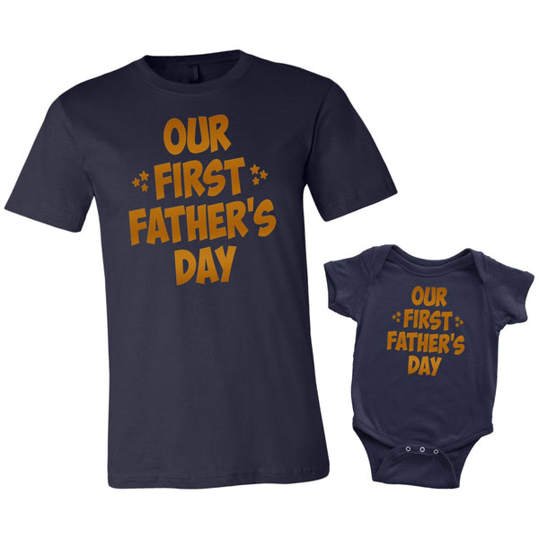 Our First Father's Day Baby Bodysuit & Man's Shirt - Beguiling Phenix Boutique