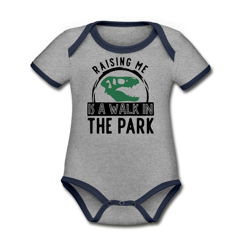 Raising Me Is A Walk In The Park Organic Contrast Short Sleeve Baby Bodysuit - Beguiling Phenix Boutique