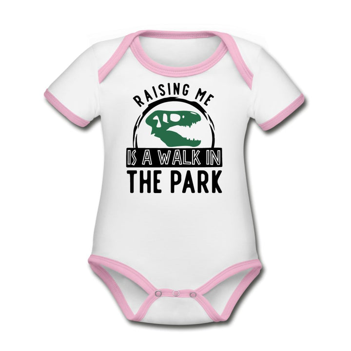 Raising Me Is A Walk In The Park Organic Contrast Short Sleeve Baby Bodysuit - Beguiling Phenix Boutique