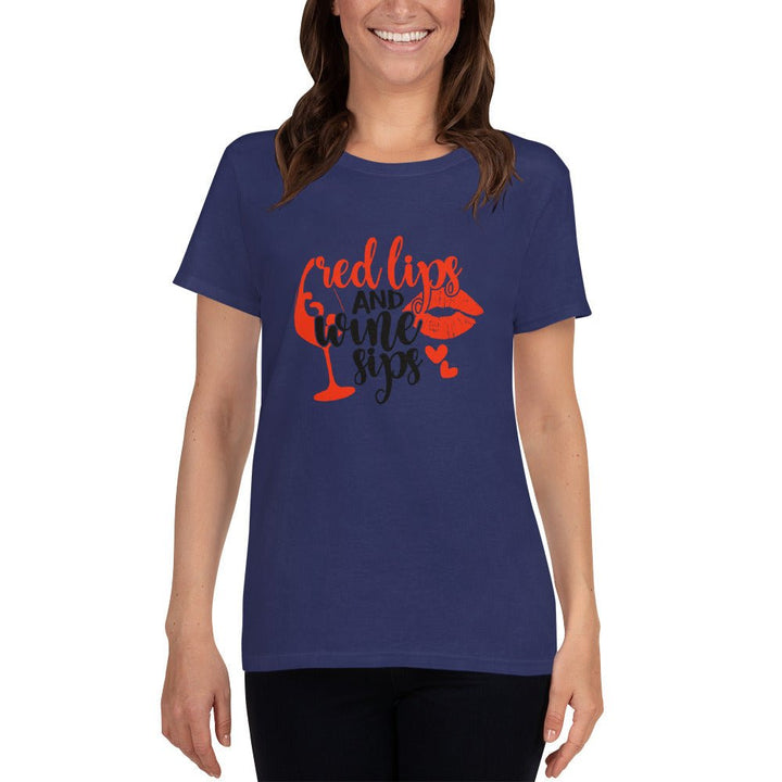Red Lips and Wine Sips Shirt - Beguiling Phenix Boutique
