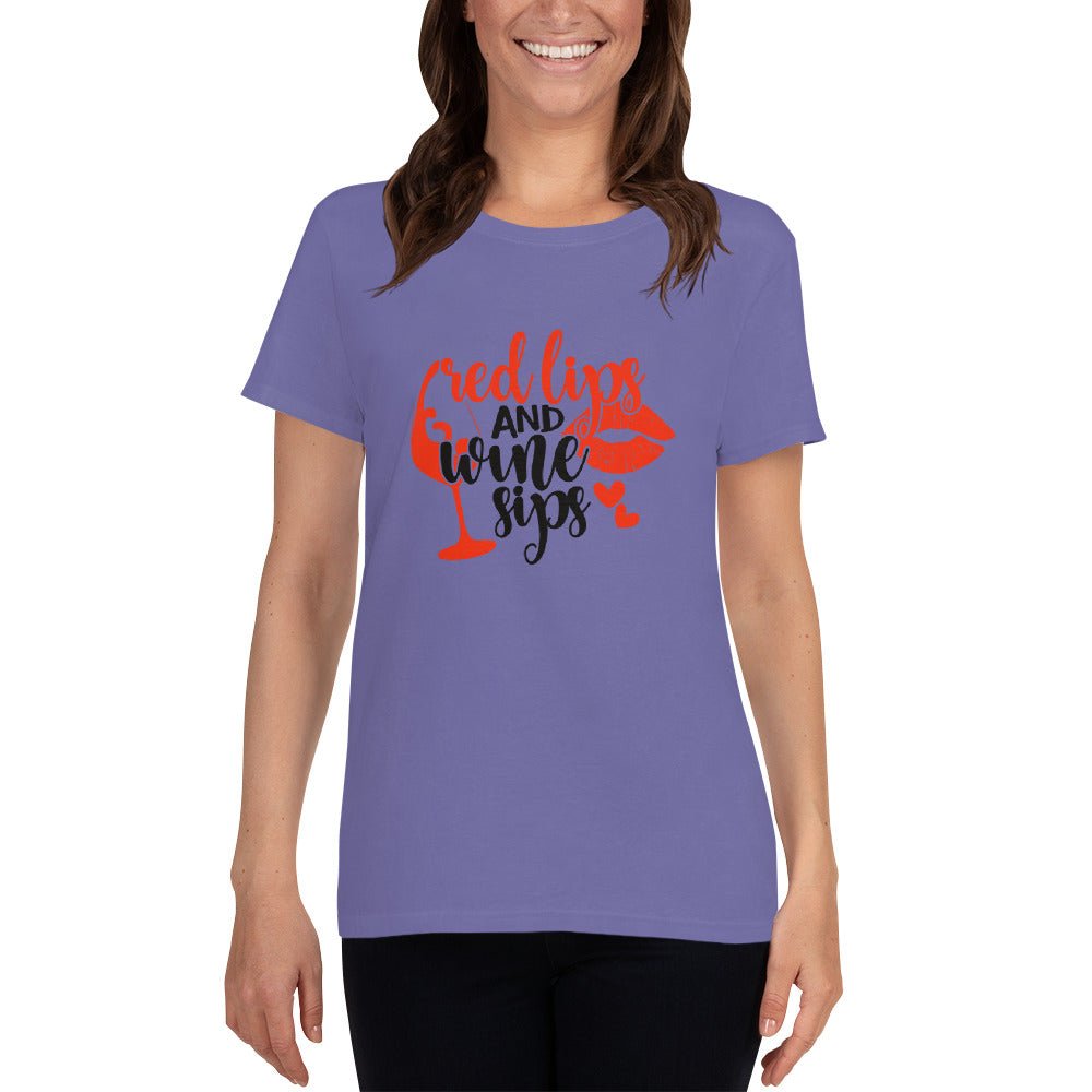 Red Lips and Wine Sips Shirt - Beguiling Phenix Boutique