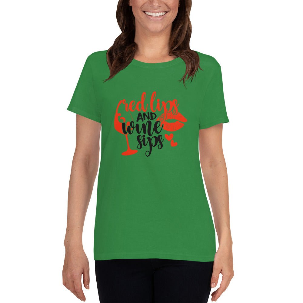 Red Lips and Wine Sips Shirt - Beguiling Phenix Boutique
