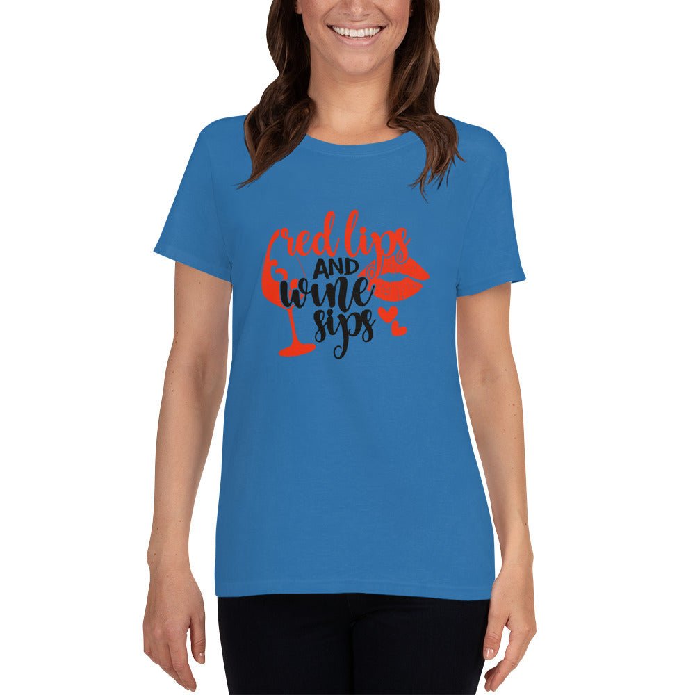Red Lips and Wine Sips Shirt - Beguiling Phenix Boutique
