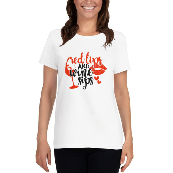 Red Lips and Wine Sips Shirt - Beguiling Phenix Boutique