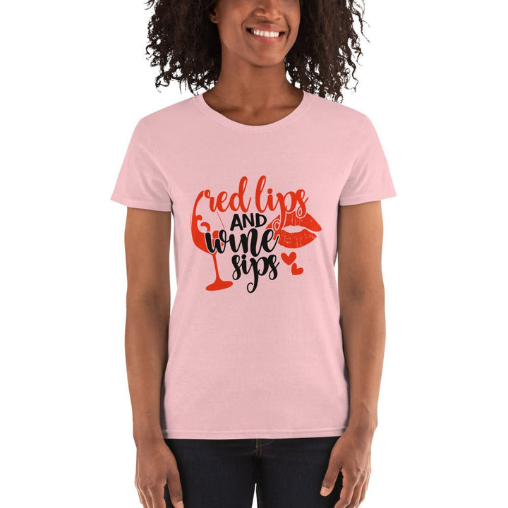 Red Lips and Wine Sips Shirt - Beguiling Phenix Boutique