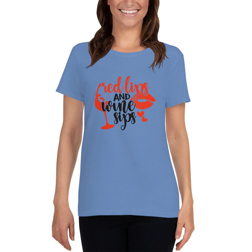 Red Lips and Wine Sips Shirt - Beguiling Phenix Boutique