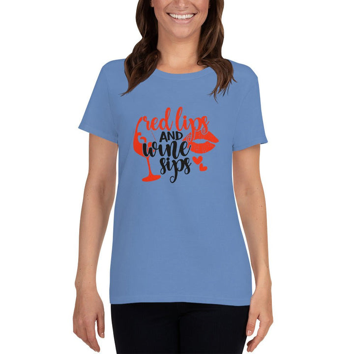 Red Lips and Wine Sips Shirt - Beguiling Phenix Boutique