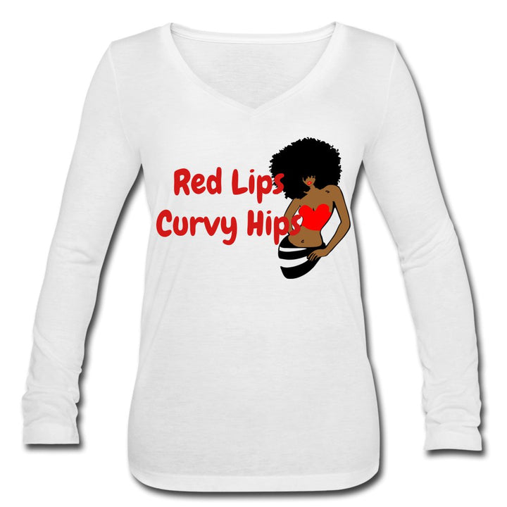 Red Lips Curvy Hips Long Sleeve Shirt - Beguiling Phenix Boutique