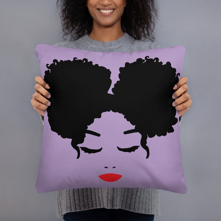 Sitting Pretty Afro Puffs Throw Pillow-Purple - Beguiling Phenix Boutique