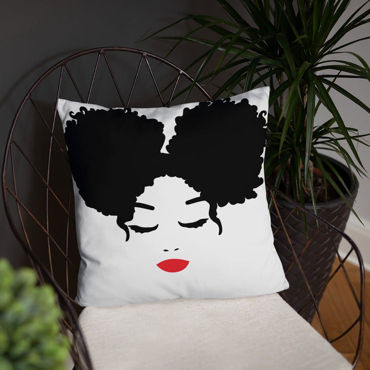 Sitting Pretty Afro Puffs Throw Pillow-White - Beguiling Phenix Boutique