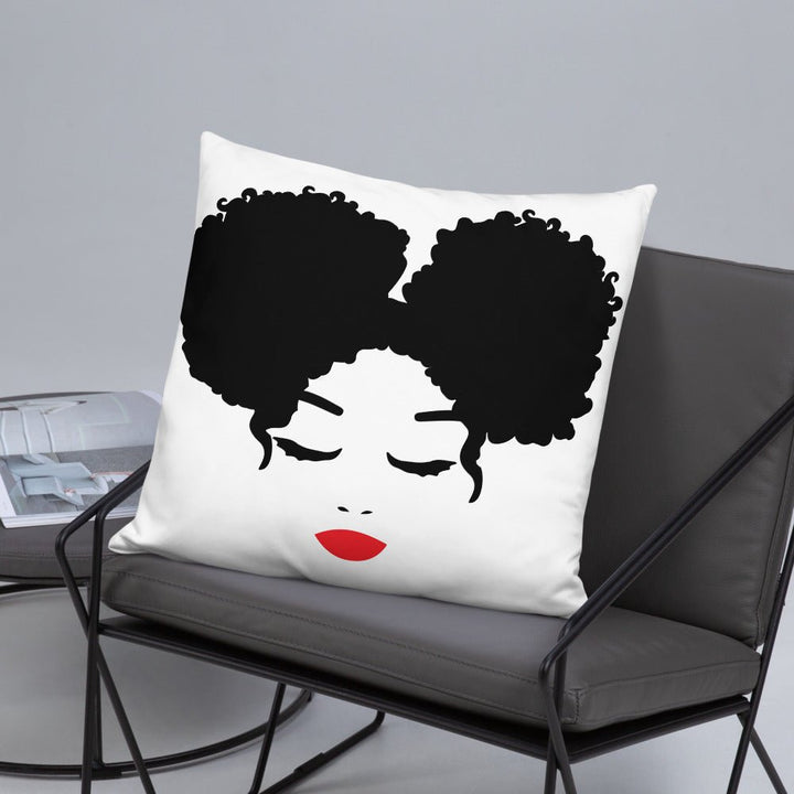 Sitting Pretty Afro Puffs Throw Pillow-White - Beguiling Phenix Boutique